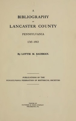 Product picture Lancaster County Pennsylvania Bibliography