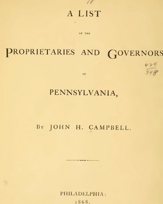 Product picture Genealogy: Propreitaries & Governors Of Pennsylvania